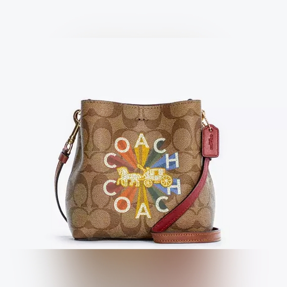 Coach Handbags - Coach Mini Town Bucket Bag W/ Coach Tassel Bag Charm NWOT
